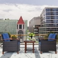 thumbnail image 3 of Giantex 3 Pieces Patio Furniture Set, Outdoor Rattan Sofa and Side Table w/Solid Acacia Wood Frame, High Load Bearing Conversation Bistro Set w/Washable and Removable Cushions, 3 of 10