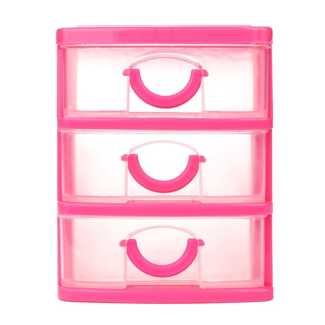 Plastic Desktop Drawer Organizer, EDHITNR Removable Dividers Small Objects Storage Case, Clear Plastic Jewelry Beads Crafts Storage Box for Home Office Makeup