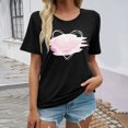 thumbnail image 2 of LUOGENLI T-shirts pour Femmes Mode Décontractée Chemises Imprimées Col Rond Manches Courtes Tee Tops Tunique Blouse T-shirts Graphiques Vêtements d'Été Amusants Noir m, 2 of 4
