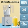 thumbnail image 3 of Chefman Obliterator 48oz Countertop Blender w/ 20oz Travel Jar and Tamper/Scraper Tool – Concrete, 3 of 11