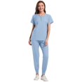 thumbnail image 2 of Ensemble de Sarraus pour Femmes 2 Pcs, Ensemble d'Uniforme d'Infirmière de Jogging Extensible, Hauts Confortables et Respirants et Pantalons Fuselés, 2 of 5