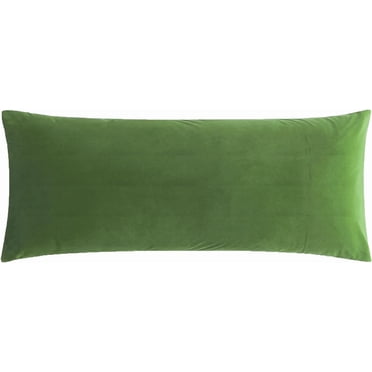 BedTreat Coussin Entier avec Taie d'Oreiller pour Adultes, Oreiller Long et Moelleux pour Dormir sur le Côté, Doux et Respirant (20 X 54, Vert)