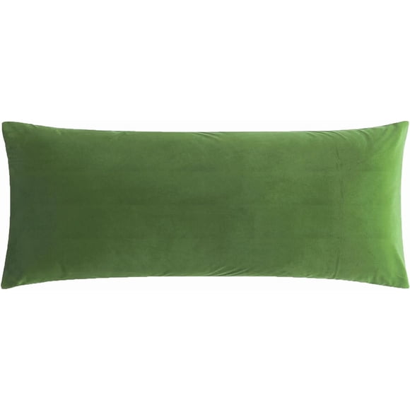 BedTreat Oreiller Corporel Complet avec Taie d'Oreiller pour Adultes, Long et Moelleux pour Dormeur Latéral, Doux et Respirant (20X54, Vert)