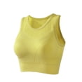 thumbnail image 1 of Bigersell Lace Bra V-Neck Wire-Free Bra Support Women Padded Bras Padded Bra Style R-228 Basic Bra Strap Nylon Full-Coverage Bra Feature Everyday Bras Underwear Yellow XL, 1 of 5