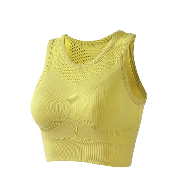 Bigersell Lace Bra V-Neck Wire-Free Bra Support Women Padded Bras Padded Bra Style R-228 Basic Bra Strap Nylon Full-Coverage Bra Feature Everyday Bras Underwear Yellow XL