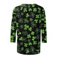 thumbnail image 4 of Mceream T-Shirt à Manches 3/4 pour la Saint-Patrick, Hauts pour Femmes, Printemps, Col Rond, T-Shirts Décontractés, Blouses à Imprimé Floral, T-Shirts Graphiques, Tenues d'Été, Hauts Bohèmes, Grande Taille, Chemises à Imprimé Trèfle, TTTG, 4 of 5
