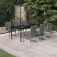 thumbnail image 1 of vidaXL 7 Piece Garden Dining Set Grey and Black, 1 of 5