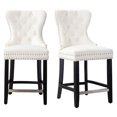 thumbnail image 5 of Avara 24" Tufted Velvet Counter Stool with Black Legs (Set of 2), 5 of 5