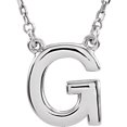 thumbnail image 1 of Precious Stars Unisex Sterling Silver Block Font G Initial Necklace, 1 of 2