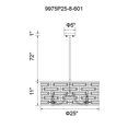 thumbnail image 2 of CWI Lighting 9975P25-8-601 8 Light Chandelier with Chrome Finish, Chrome Finish, 2 of 2