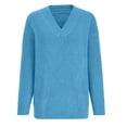 thumbnail image 3 of Timegard Hauts pour Femmes Manches Longues Col en V Tricot Confortable Chandail à Enfiler Automne Hiver Décontracté Ample Chaud Hauts, 3 of 5