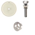 thumbnail image 1 of 16-in. W Round Bathroom Undermount Sink Set In Biscuit - Brushed Nickel Hardware - Overflow Drain Incl. AI-20608, 1 of 9