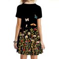 thumbnail image 4 of SMihono Robe d'Été Grande Taille pour Femmes 2023 Décontractée Unie Ample Manches Courtes Robe Ample Imprimé Floral Tournesol, 4 of 8