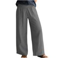 thumbnail image 1 of Pantalons en Coton et Lin pour Femmes Large Large Taille avec Poches, 1 of 7