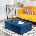 thumbnail image 4 of Costway Ottomane-Lit Pliable avec Matelas Lit d'Appoint Convertible Bleu, 4 of 10
