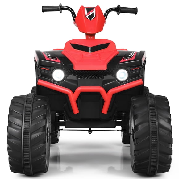 Patiojoy 12V Electric Kids Quad ATV Ride on Car with LED Lights& Bluetooth Red