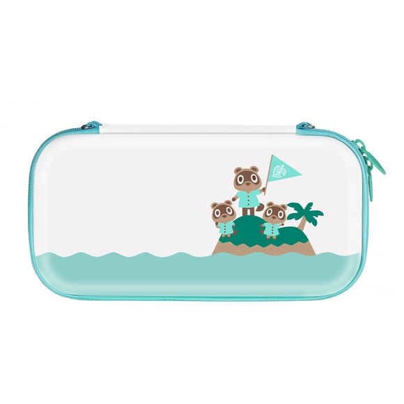 Leather Carrying Case for Nintendo Switch,Portable Ultra Slim Clutch with Game Card Holder for Animal Crossing Fans(Beaver)
