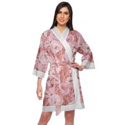 Moomaya Printed Cotton Robe Women Lightweight Kimono Sleeve Summer Bathrobe