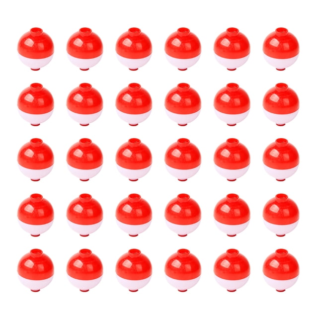 30pcs Fishing Bobbers 1.25 Inch Snap on Float Red and