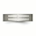 thumbnail image 4 of Titanium Flat 6mm Sterling Silver Inlay Brushed Band Ring 8.5 Size, 4 of 7