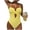 Yellow, variant on Wo-Fusoul Swimsuit for Women, Backless and Halter Neck with Side Cutouts, One Piece Bathing Suit for Beach and Pool