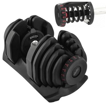 10-90 lb Adjustable Dumbbell: Adjusts from 10-90 lbs, 17 Adjustable Settings (Single Dumbbell)