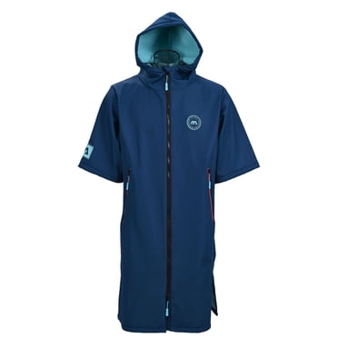Poncho thermique déperlant Aqua Marina pour adultes, grande taille – Bleu marine