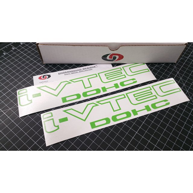 Aftermarket I VTEC DOHC 12" (Pair X2) Vinyl Decal Sticker Select Color (Monster Lime Green)