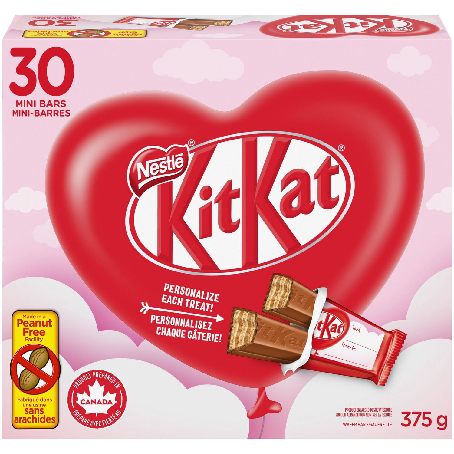KITKAT Mini-Barres de Gaufrette au Chocolat de la Saint-Valentin, Lot de 30