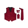 thumbnail image 1 of Omega Gilet à Boutons Formel Ensemble de Robe 4 Pcs - Rouge/noir - Petit, 1 of 1