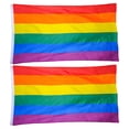 thumbnail image 1 of 2pcs Decorative Rainbow Flag LGBT Pride Flag Portable Outdoor Banner for Party, 1 of 6