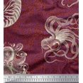 thumbnail image 1 of Soimoi Modal Satin Fabric Animal Skin,Shell & Octopus Ocean Printed Craft Fabric by The Yard 42 Inch Wide, 1 of 3