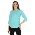 thumbnail image 1 of Inkmeso Stylish Mandarin Collar Top For Women Casual Solid Relaxed-Fit Zipper Front Tunic, 1 of 7