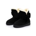 thumbnail image 1 of Julyccc Womens Warm Bow Fur Slip On Ankle Snow Boots, 1 of 3