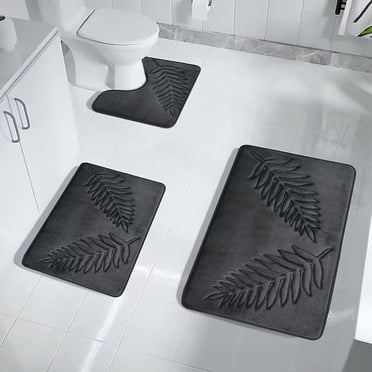 Meitianfacai Leaf Floor Mat Bathroom Water-absorbent Non-slip Floor Mat Toilet Room Living Room Bedroom Kitchen Door Mat Three Sets Of Floor Mats