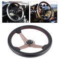 thumbnail image 3 of Steering Wheel Replacement, 350mm/14in In Diameter Wrapped With Black Leather Steering Wheel, For Most Of Car Models Car Models Lovers, 3 of 8