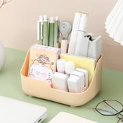 Desk Organizer, EDHITNR Multifunctional Plastic Office Caddy, 16x11.5x9cm Compartment Tray for Pens Brushes Art Supplies Bathroom Countertop Storage, White