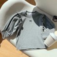 thumbnail image 2 of vdgthytj Toddler Baby Girls Long Sleeve Shirts Cute Ruffle Bowknot Embroidered Crew Neck Basic Tops Layering Tees, 2 of 4