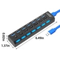 thumbnail image 3 of ZZkhGO 7 Port USB 3.0 Hub, Multi USB Splitter Expander with Power Adapter, High Speed Data Transfer Hub for PC Laptop, 3 of 7