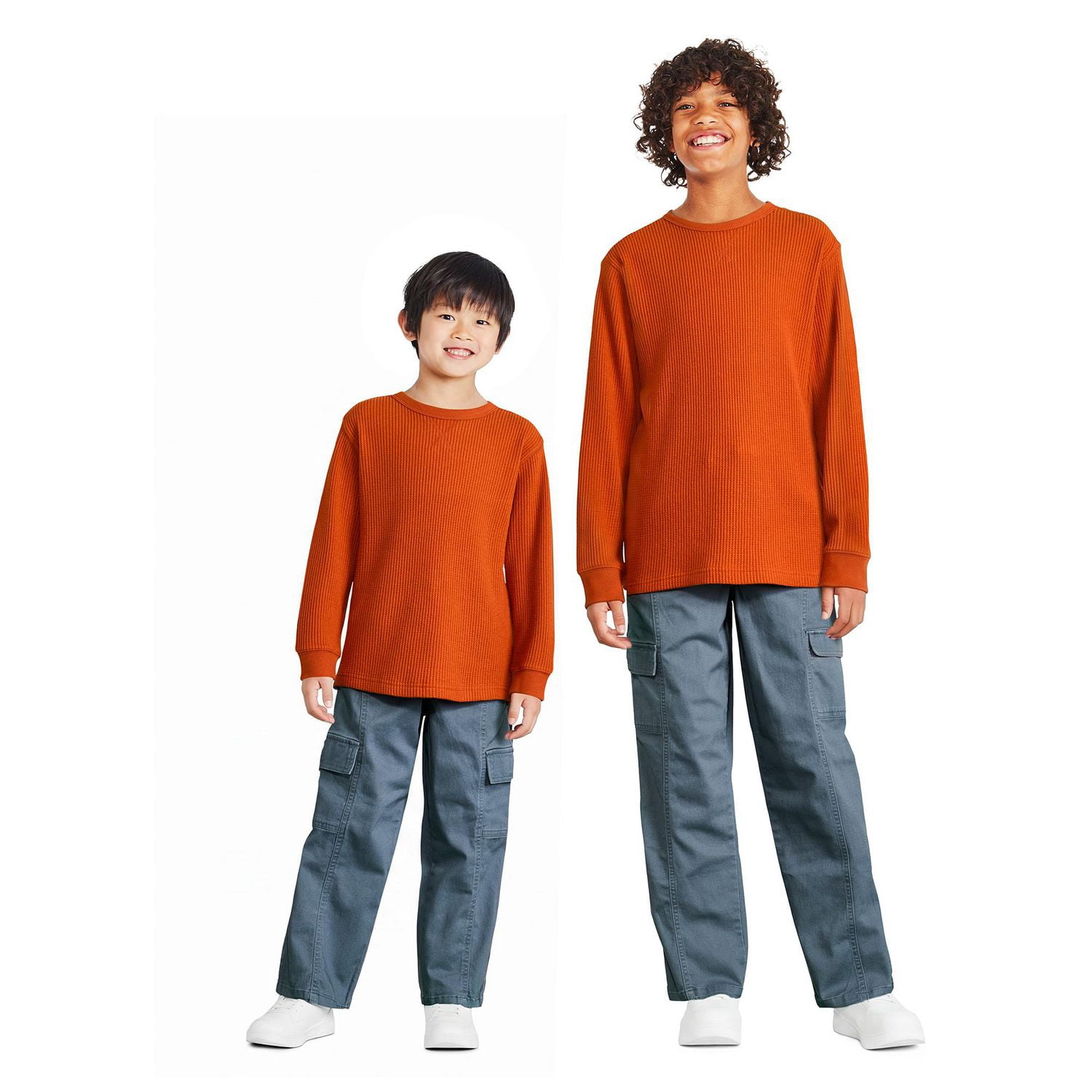 George Boys' Long-Sleeve Waffle Knit T-Shirt