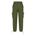 thumbnail image 4 of XZNGL Casual Pants for Men, Cotton Linen Blend Drawstring Elastic Waist Multi Pocket Cargo Style, Low Rise, Straight Leg, Breathable Summer Winter Wear, 4 of 6