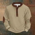 thumbnail image 1 of Men's Retro Halloween Quarter Button Collar Sweatshirt Haunted House Acting Essential Partially Buttoned Pullover Vintage Horror Print Last-Minute Halloween Party, 1 of 4