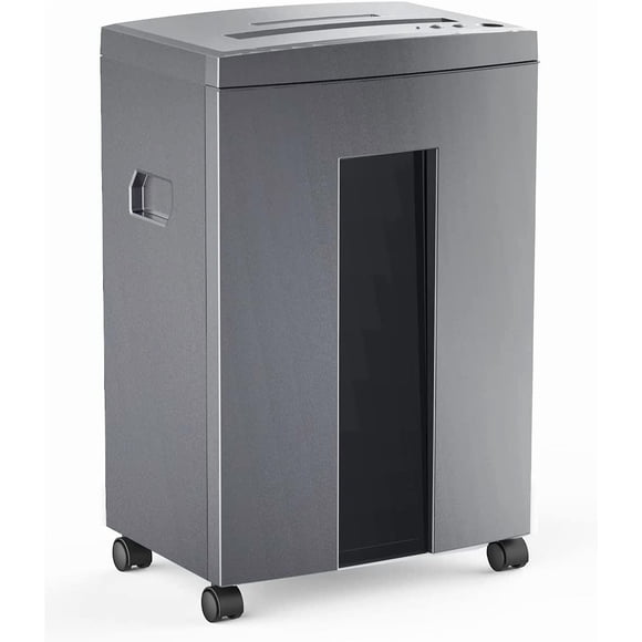 18-Sheet 60 Mins Running Time Cross Cut High Security Level P-4 Heavy Duty Paper/CD/Card Ultra Quiet Shredder for Home Office with 6 Gallons Pullout Waste Bin SD9611 (Grey ETL)
