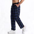 thumbnail image 5 of asjyhkr Mens Pajama Pants Drawstring Elastic Waist Lightweight Lounge Trousers with Pockets, 5 of 5