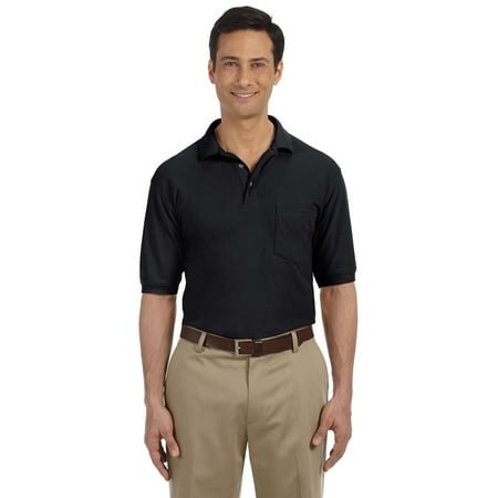 Harriton Polo Homme 5.6 oz. Easy BlendTM avec Poche