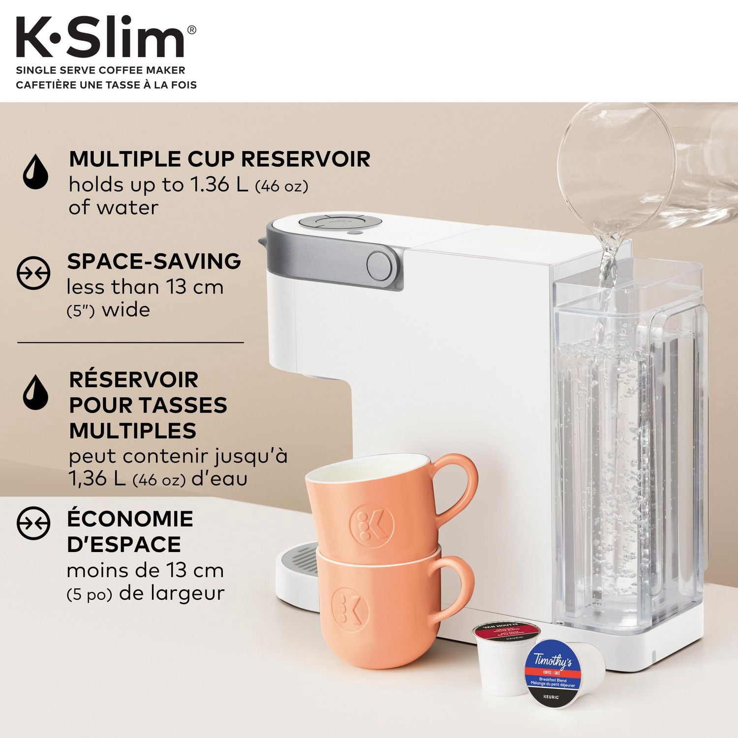 Cafetière une tasse à la fois Keurig K-Slim