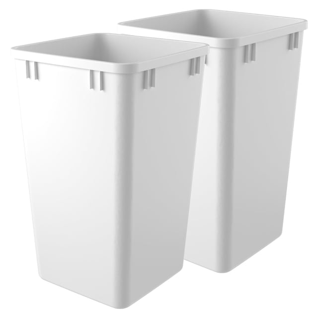 Rev-A-Shelf 27 qt. Replacement Waste Container for Rev-A-Shelf Pullouts, White, 2-pack