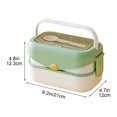 thumbnail image 2 of RKSTN lunch box for women Double Compartmentalized Handle Lunch Box Large Capacity High Appearanceplastic Lunch Box With Spork, 2 of 8