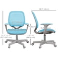 thumbnail image 3 of Vinsetto Mesh Office Chair, Small Computer Desk Chair, Space Saving, Blue, 3 of 10