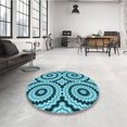 thumbnail image 4 of Ahgly Company Tapis d'Intérieur Lavable à la Machine, Carré, Transitionnel, Vert Sarcelle, Tapis de Zone, 5 Pieds Carré, 4 of 7